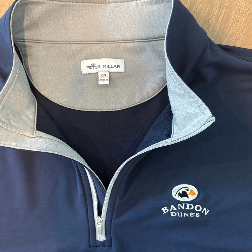Peter Millar Navy vest Quarter-Zip XXL Bandon Dunes Logo - Picture 2 of 2